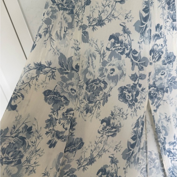 Reformation Blue and White Off-Shoulder Sundress with Slit - Picture 3 of 7